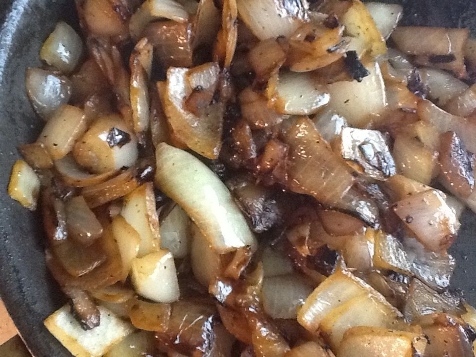 Once your onions look like this remove from the skillet. They should be caramelized, not burned.
