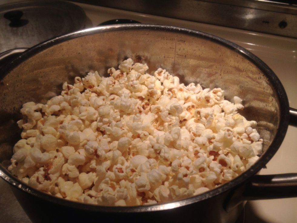Once your popcorn is popped, set it aside.
