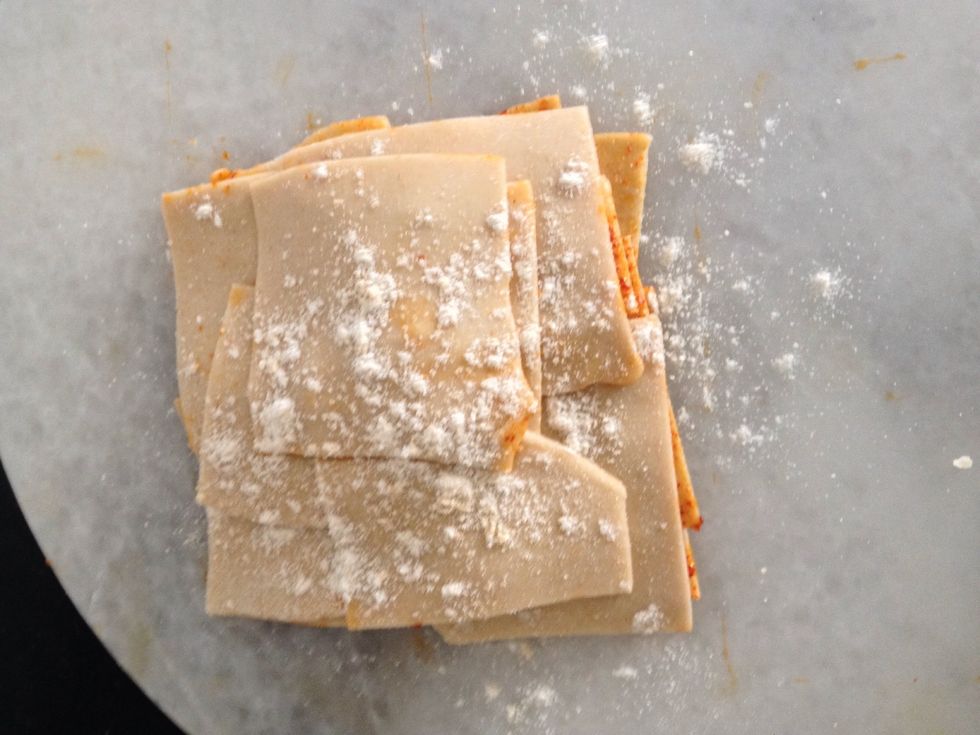 Onces all pieces used up dust some flour and carefully invert it