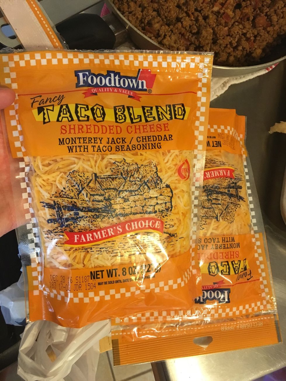 One bag of taco blend cheese