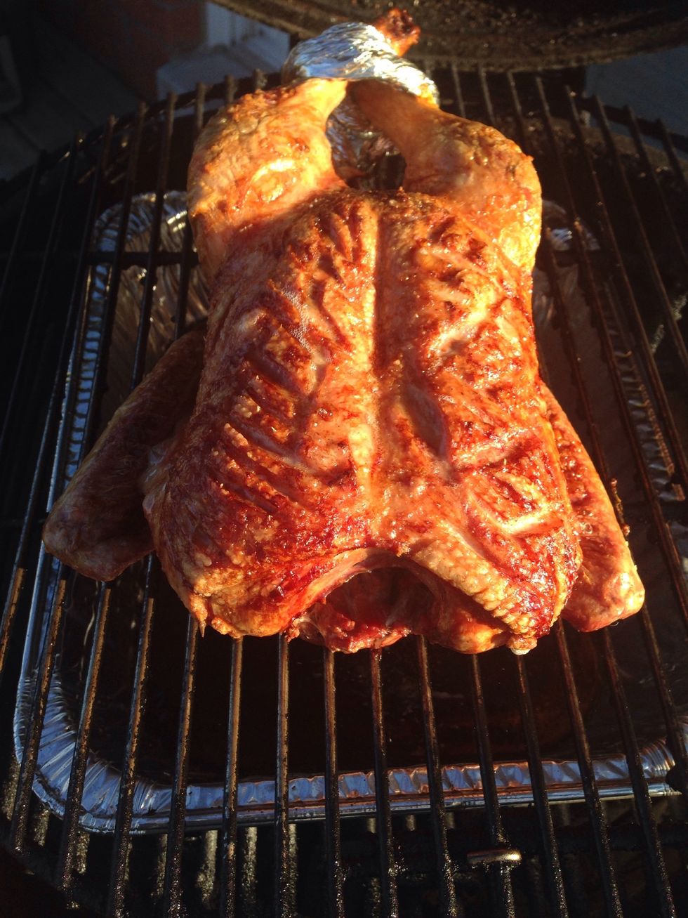 One beer later (going down a little slower), repeat. Looks and smells AWESOME. Heading inside for another beer, so let's get that glaze ready.