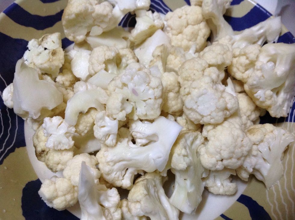 One cauliflower - Cut into cubes.. Clean and wash it in Luke warm water..