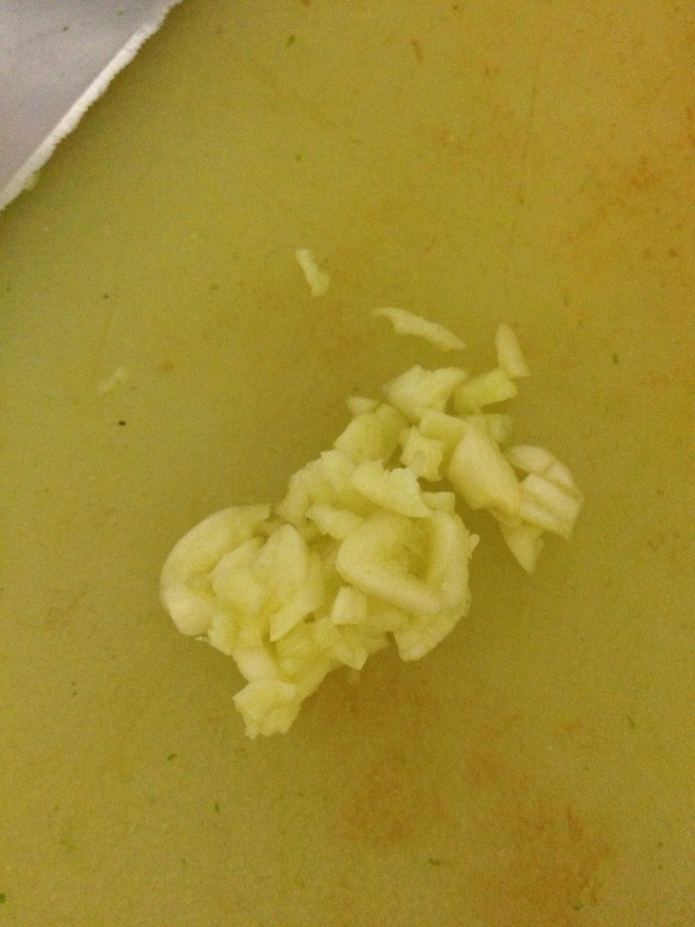 One chopped garlic clove. Garlic taste good in almost anything :-)