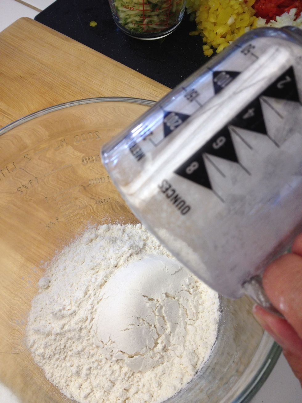 One cup buttermilk pancake mix