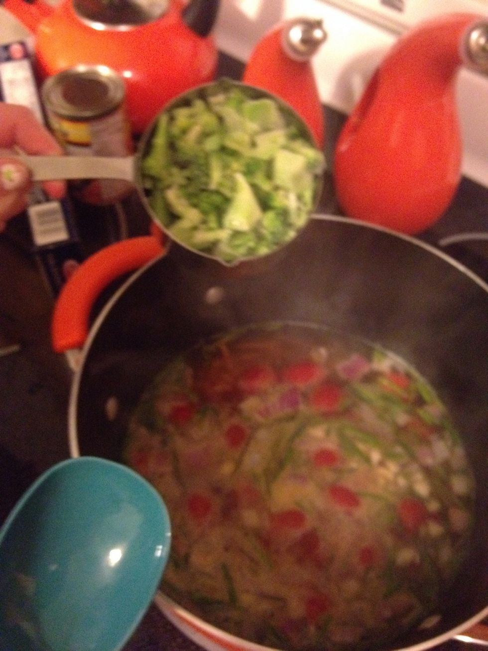 One cup frozen broccoli