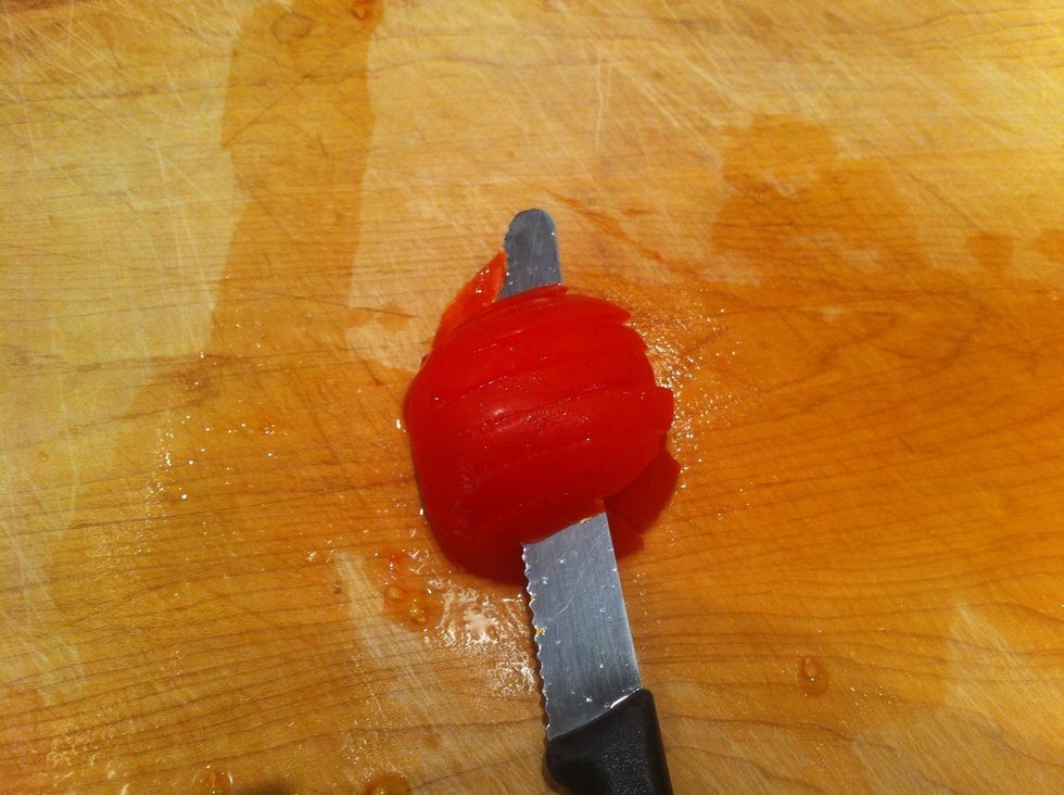 One cut across. Again not all the way so it all holds together.