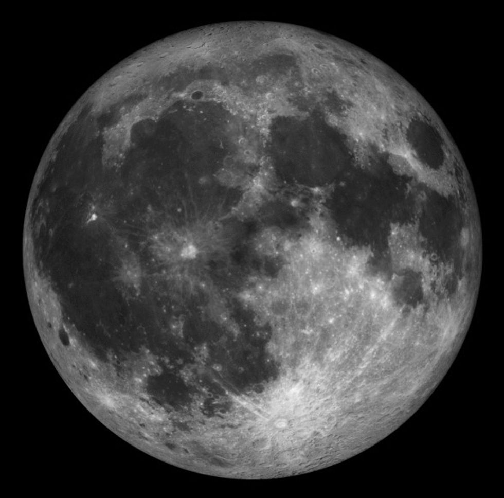 One day a long time ago a meteor hit the earth and a big piece of it came off and became our moon!