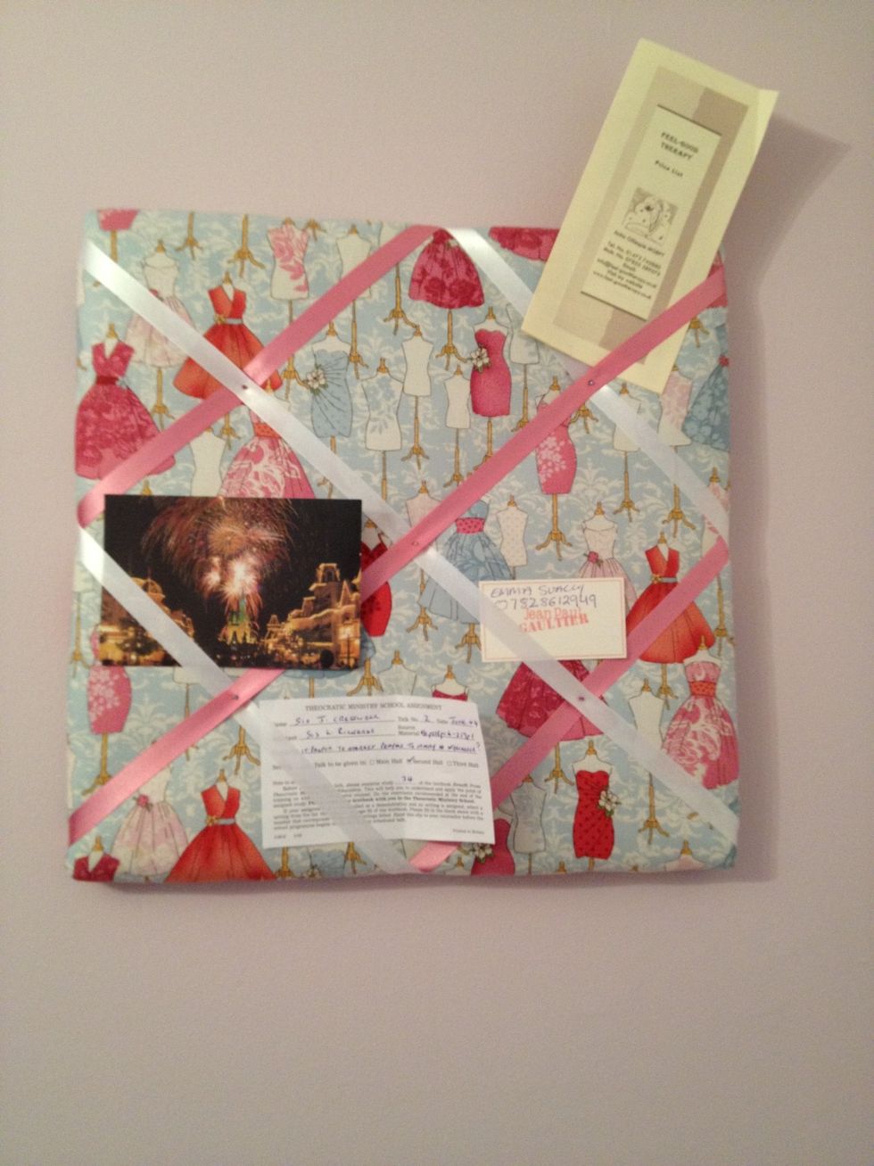 One I made for myself, I did this one on canvas and used old earrings to secure the ribbon on the front