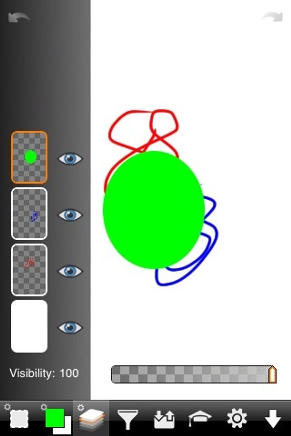 One more layer with a green circle.