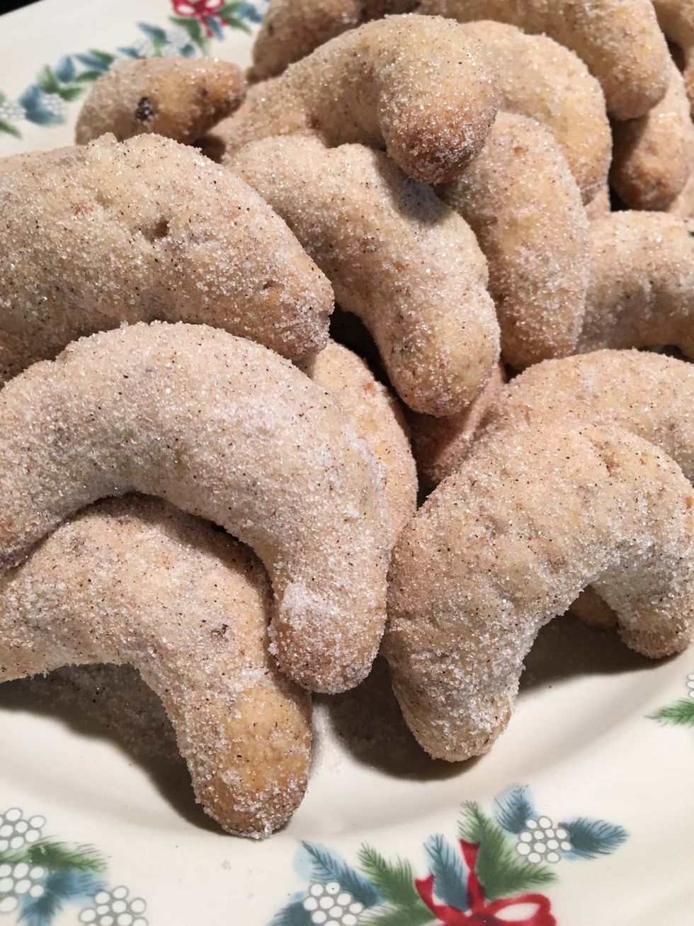 One of my favorite Christmas cookies. Light and crisp! Store in an air tight container for up to two weeks, if they last that long.
