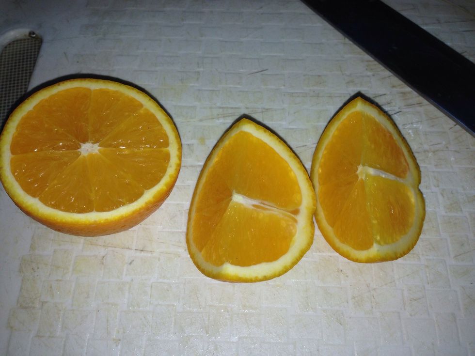 One of the half is cut into 2 to make its body (A).