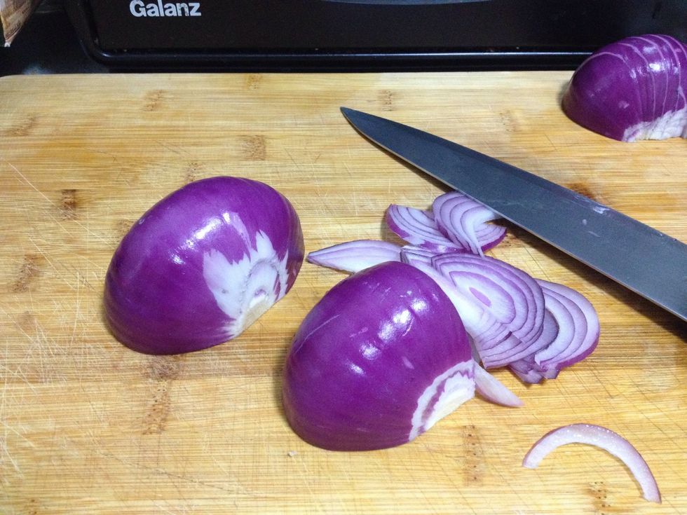 One onion, cut to pieces. ( the following portion is for 2-3 person meal. Simply add more ingredients, if you are serving more than 3 people)