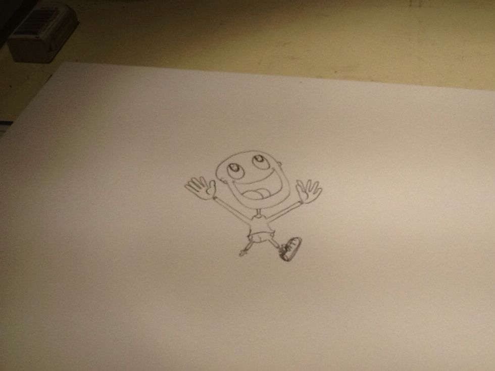 One shoe (rounded at the end, because I like drawing 3D more fun than 2D)