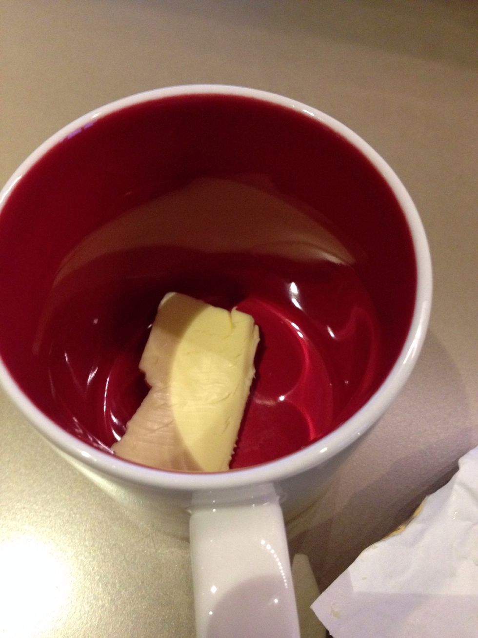 One tablespoon in microwave safe mug