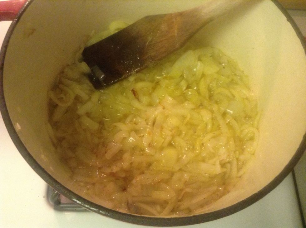 Onions are still cooking