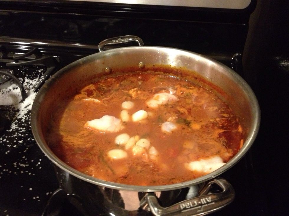 Only takes around 5 minutes don't overcook or seafood will be tough.