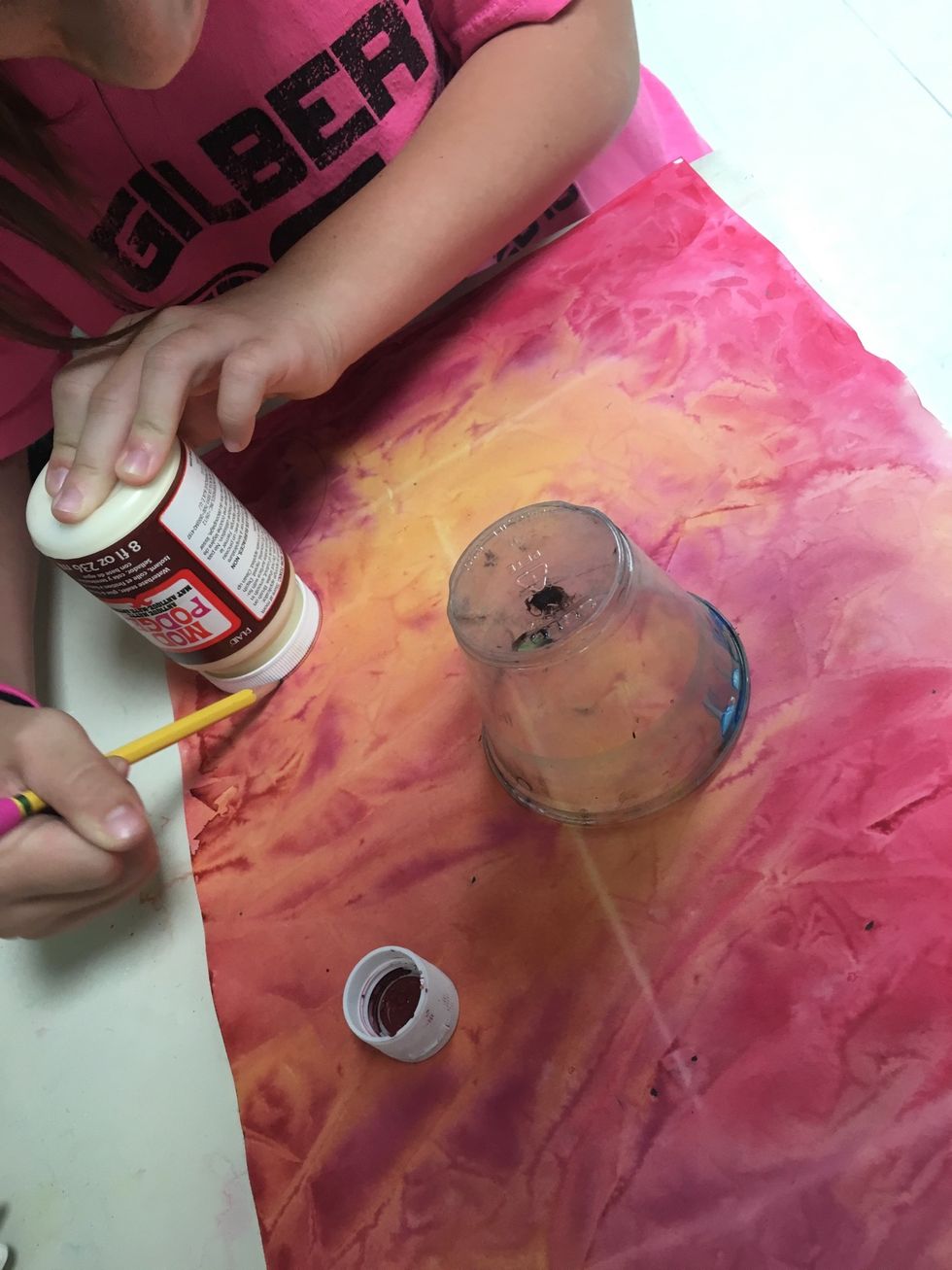 Ooo, pretty. Next trace about 5 circles on it. These will be planets.