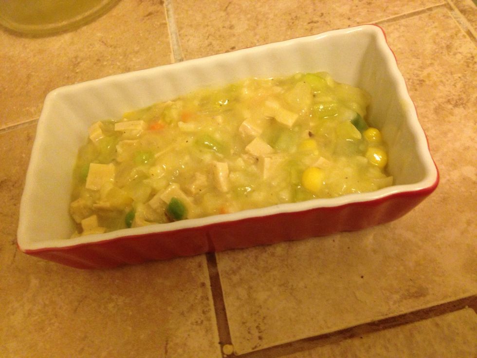 Oops had a little extra so I put it in this ramekin.