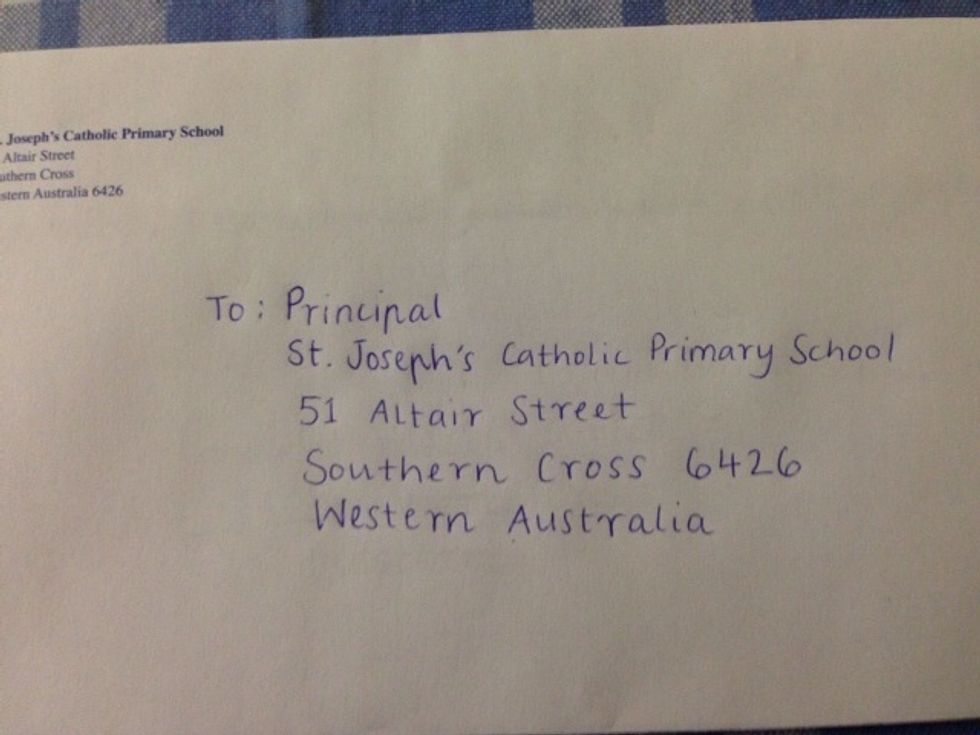 Oops I forgot to add "to" to the front of the envelope so the postal office doesn't get confused with who the sender and the receiver is.