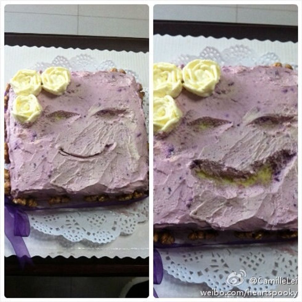 Oops. This one looks happy. Purple sweet potato. Can make beautiful color for cakes. Oh you can use bamboo charcoal make black. Red rice make supper red ;)