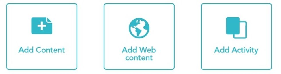 Opcions per afegir contingut ( add web content \u00e9s una opci\u00f3 premium)
