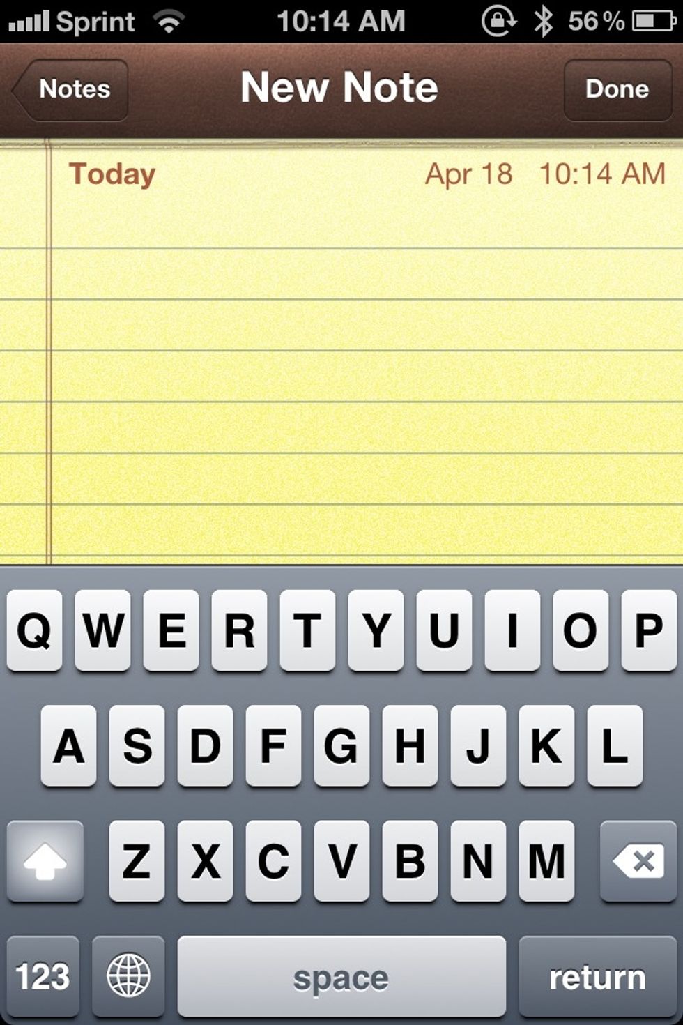 Open a blank note