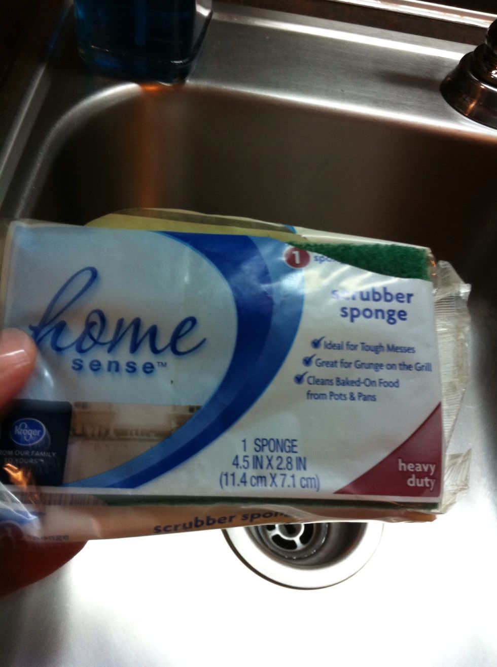 Open a clean scrubber sponge. My fave!