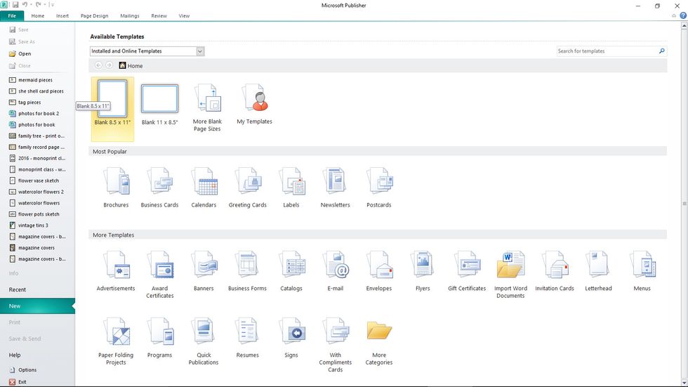 open a new document in your choice of publishing program.