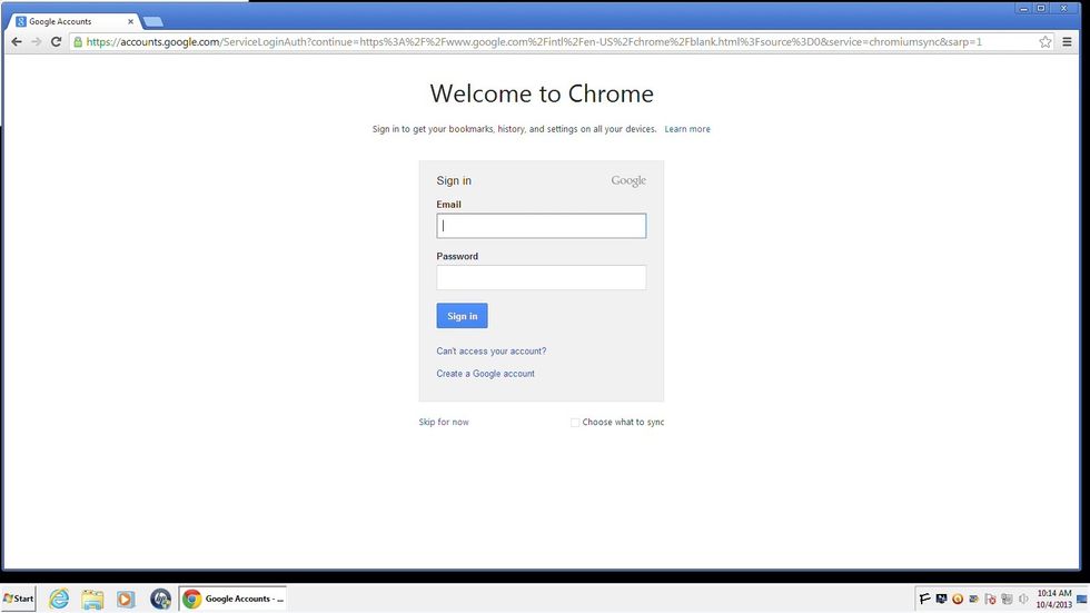 Open and log into an email that you've already set up.