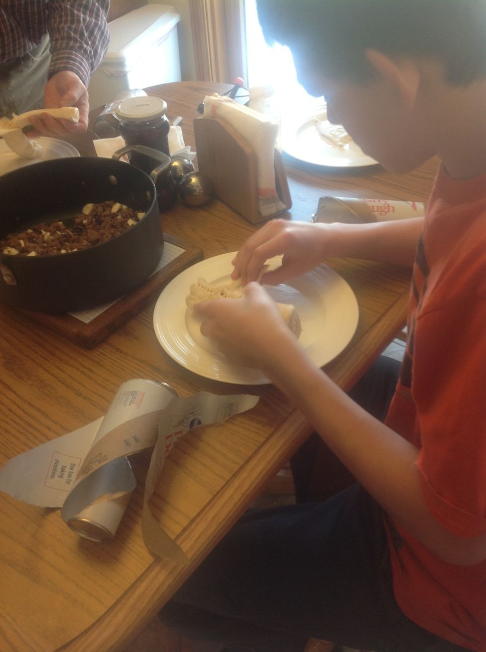 Open and peel apart dough