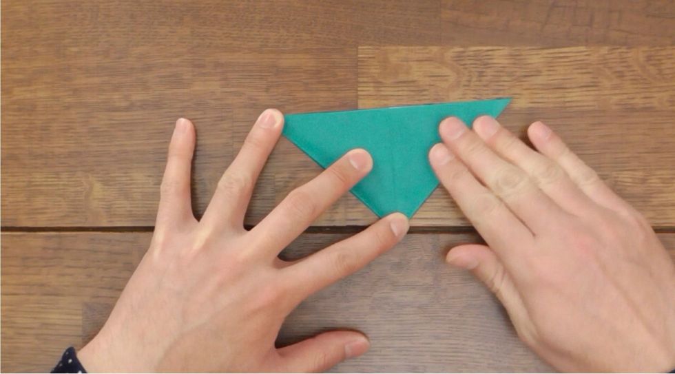 Open and squash.  Fold the flap to the other side.