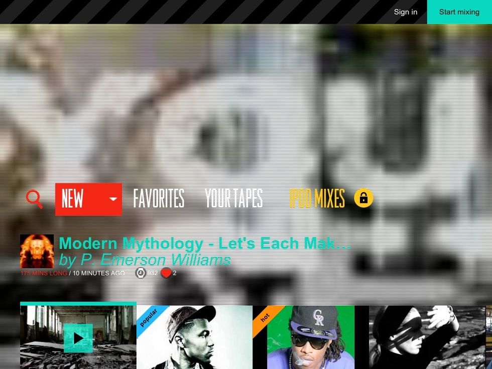 Open app and sign in. Then press "start mixing" in the top right corner.