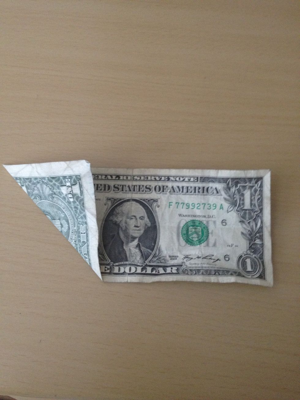 Open back up and fold the dollar like so.