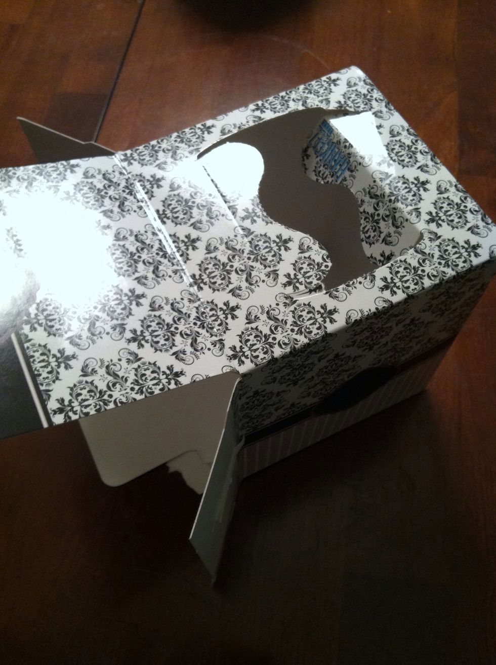 open box from bottom or side, whichever opens cleanest