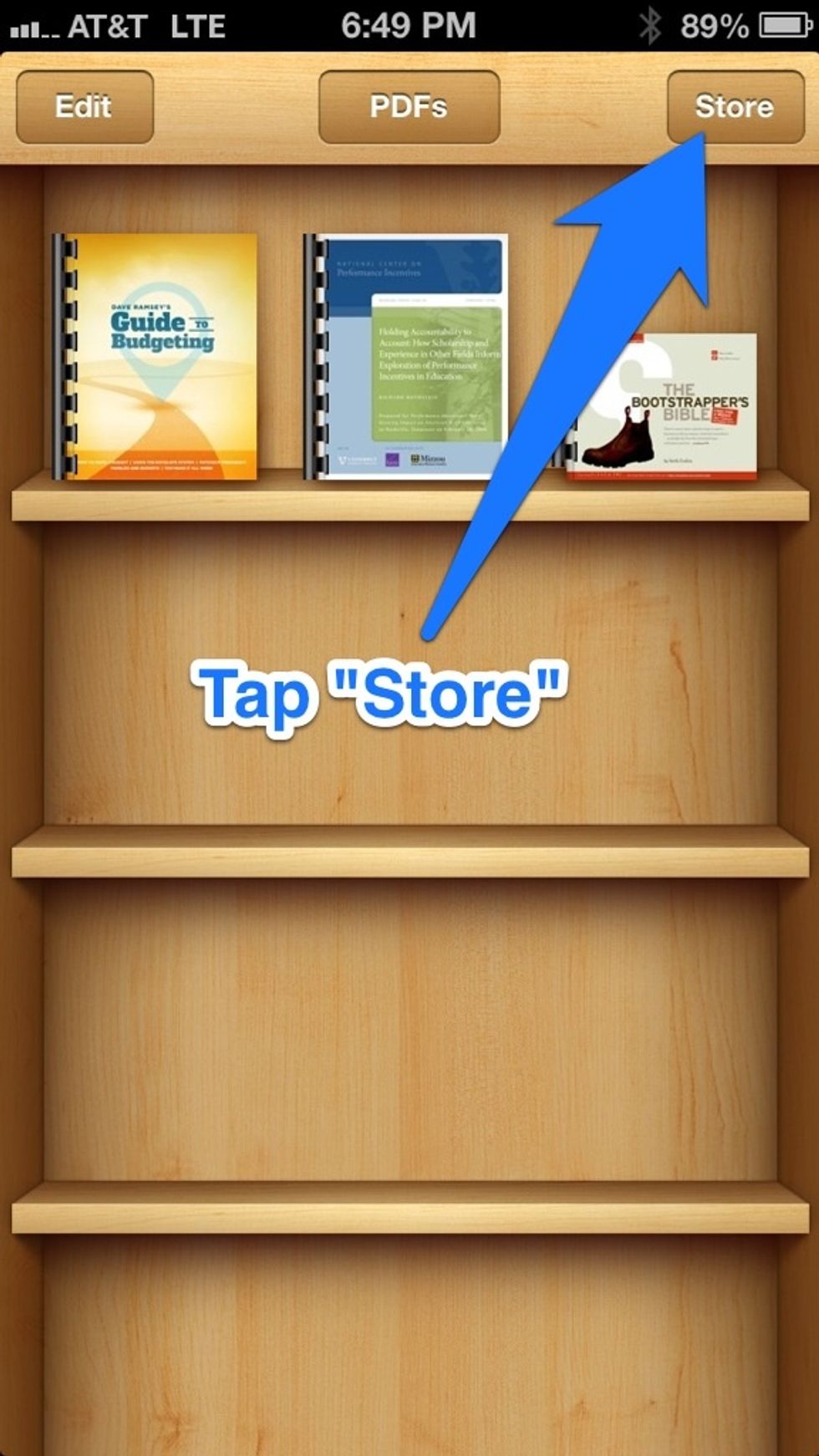Open iBooks on your iOS device, then go to the store