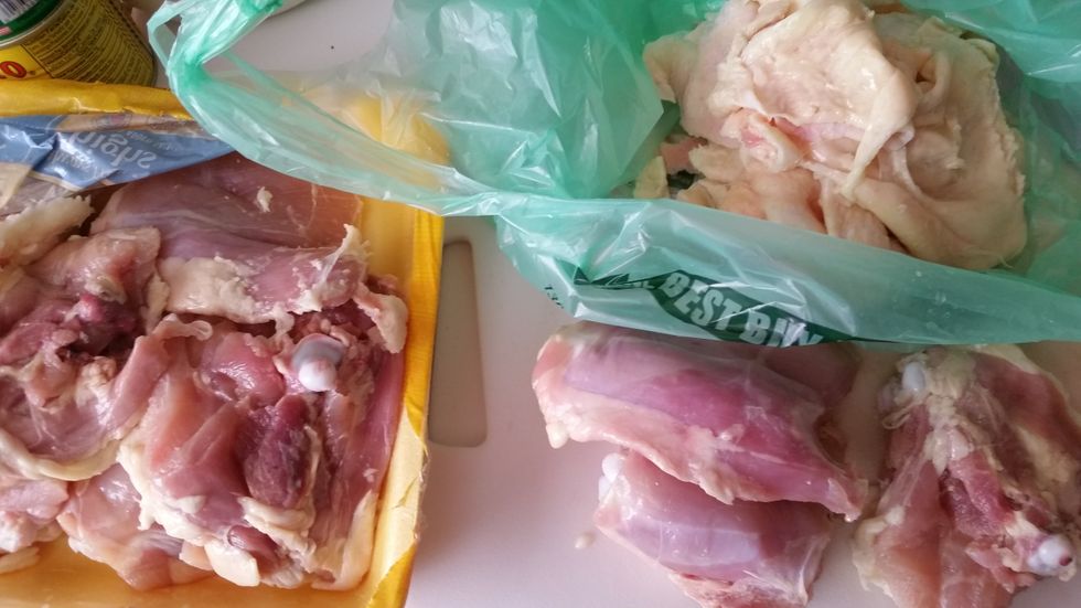 Open it and remove the skin from all 12 pieces.