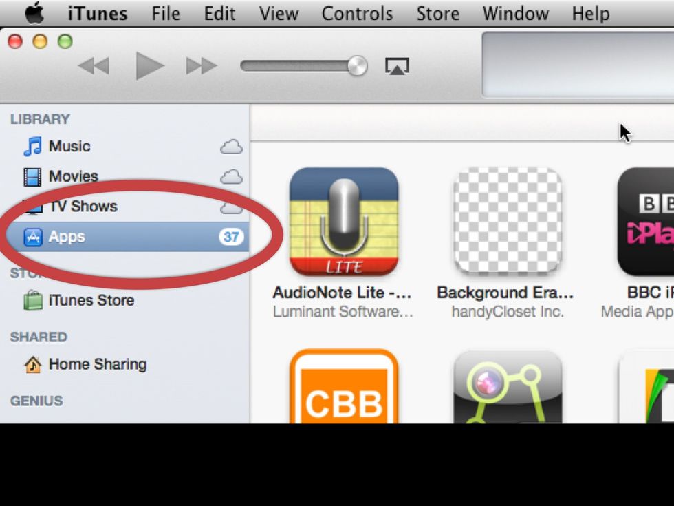 Open iTunes and click on Apps