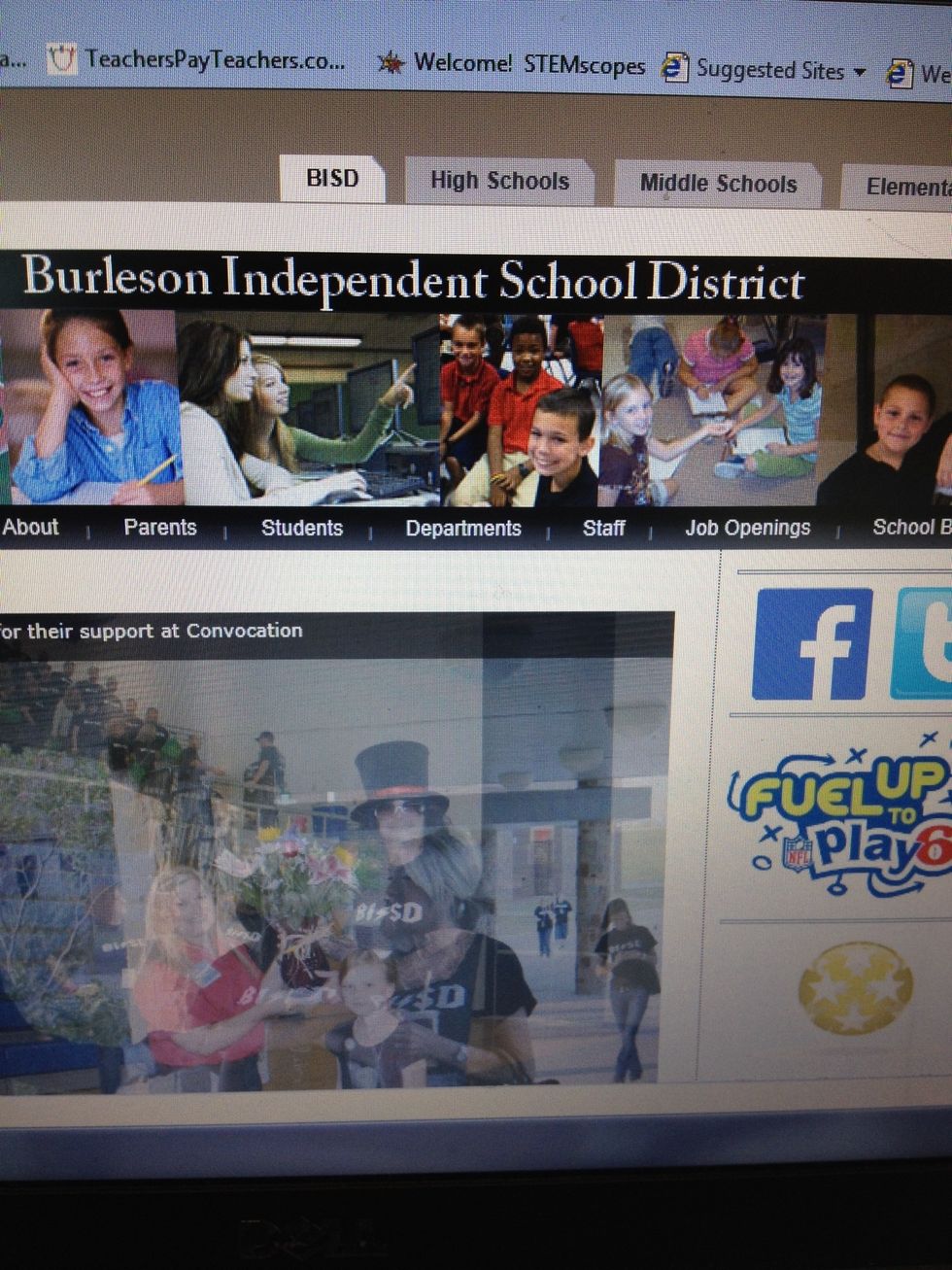 Open main Burleson ISD page. Do Not click on middle school. Stay on the main BISD home page.