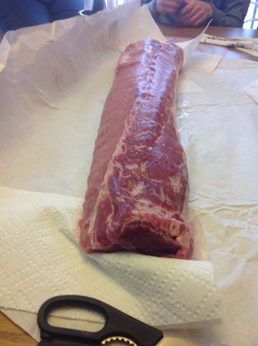 Open meat and wipe off with paper towels