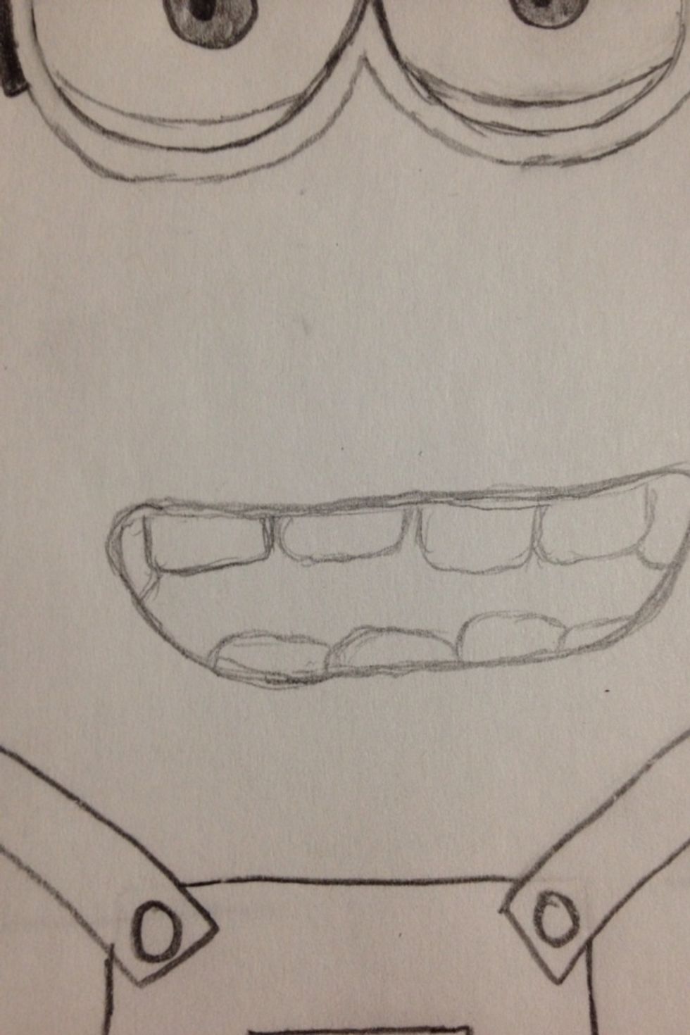 Open mouth with uneven long and short teeth approximately 10