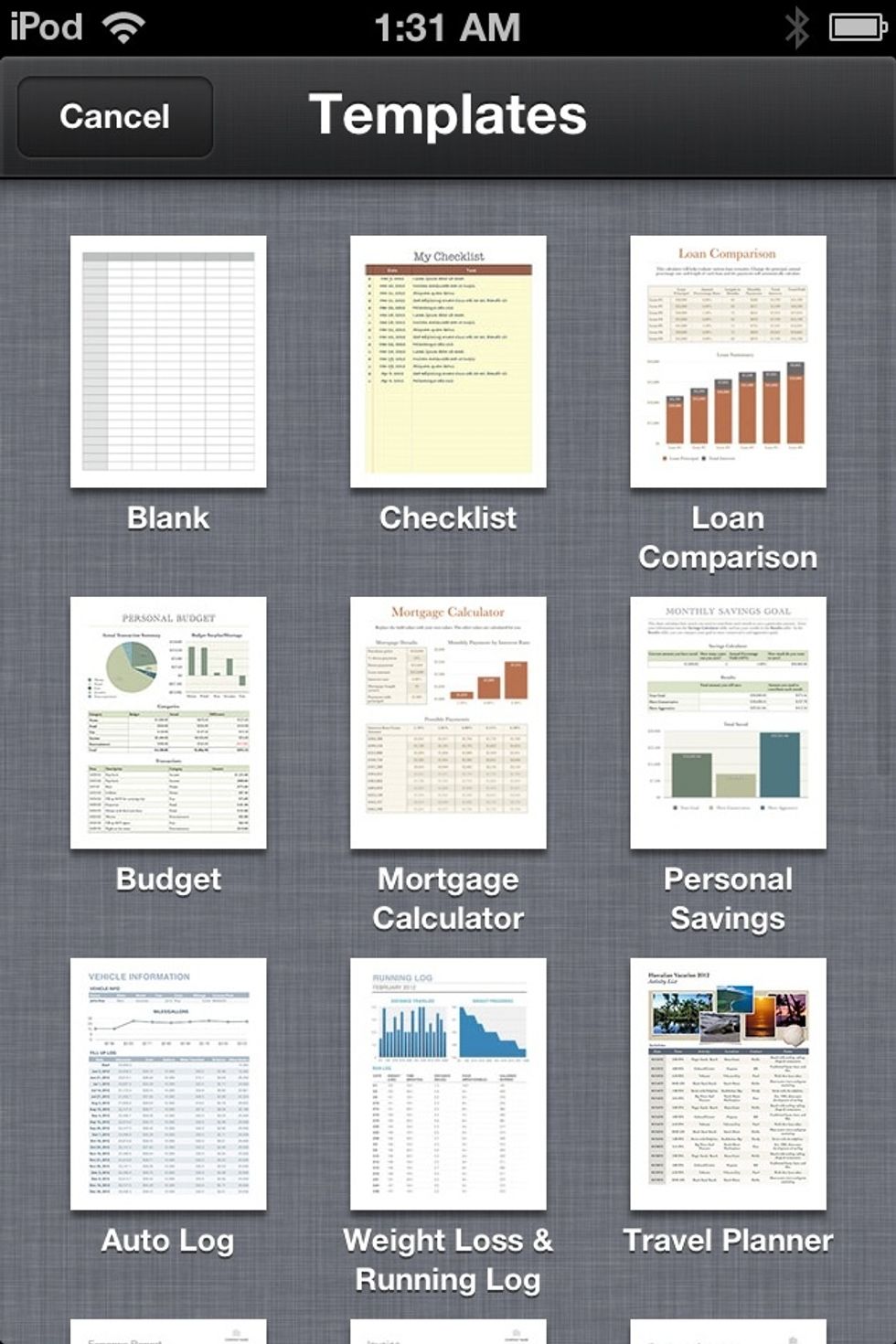 Open Numbers and  create a BLANK sheet.