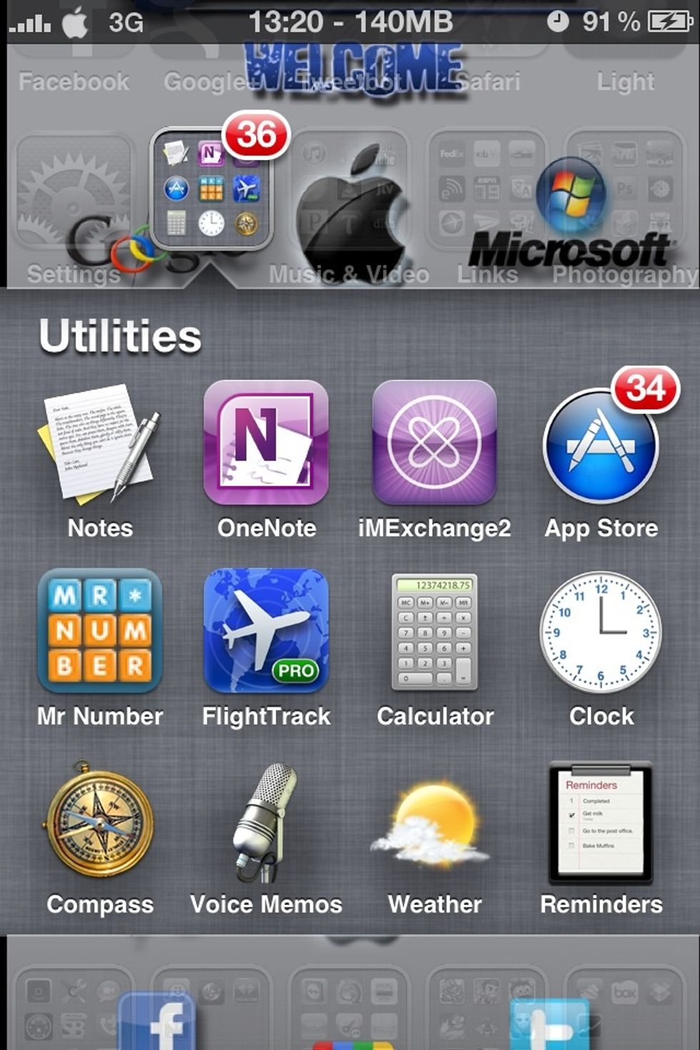 Open one of the Stock iPhone Apps. For this example I'll use the Weather App.