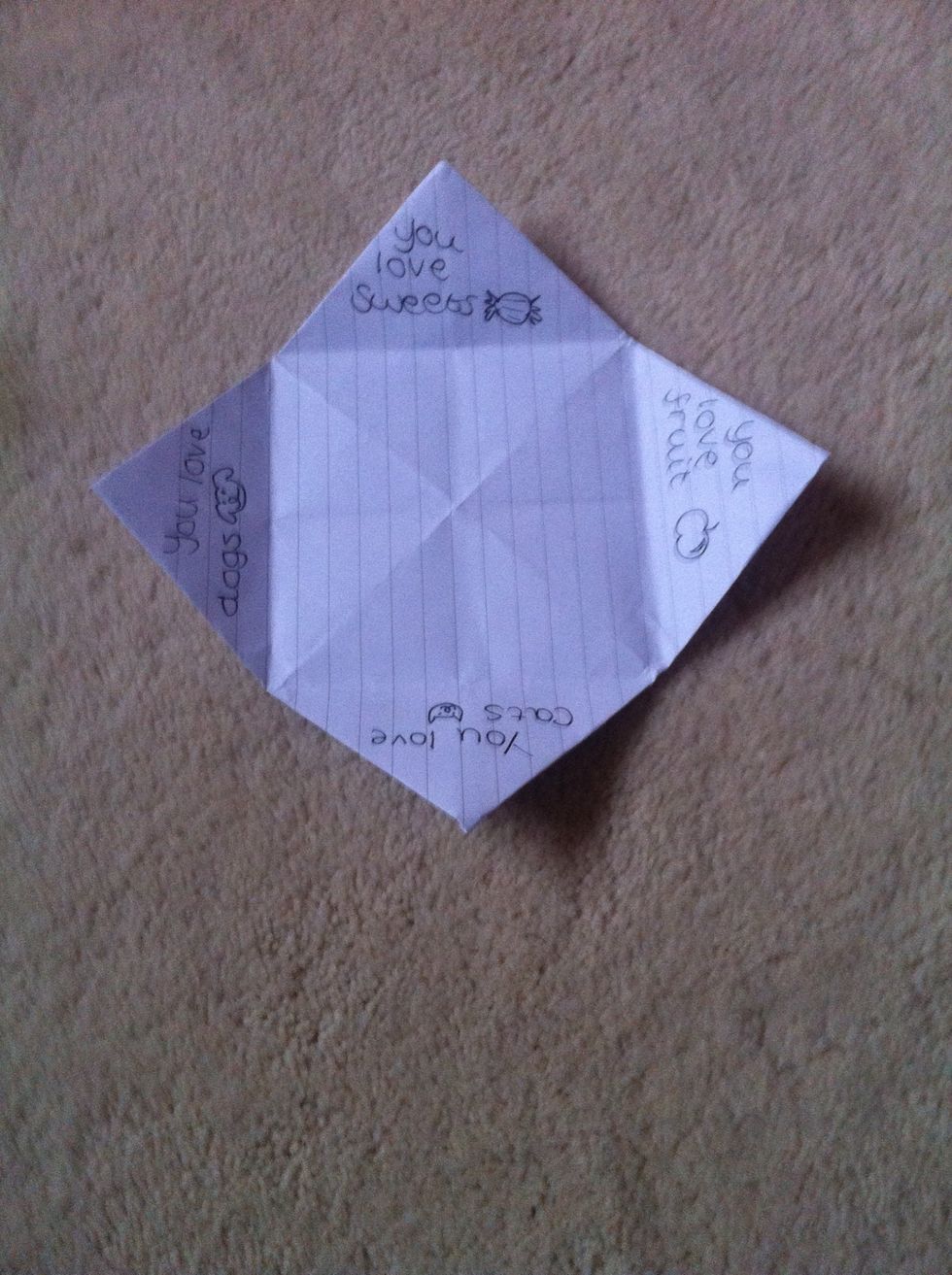 Open out the flaps and write the results