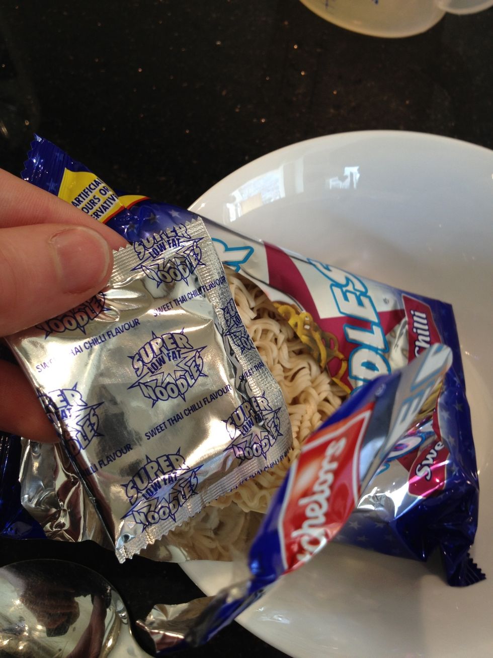 Open packet to find flavour sachet