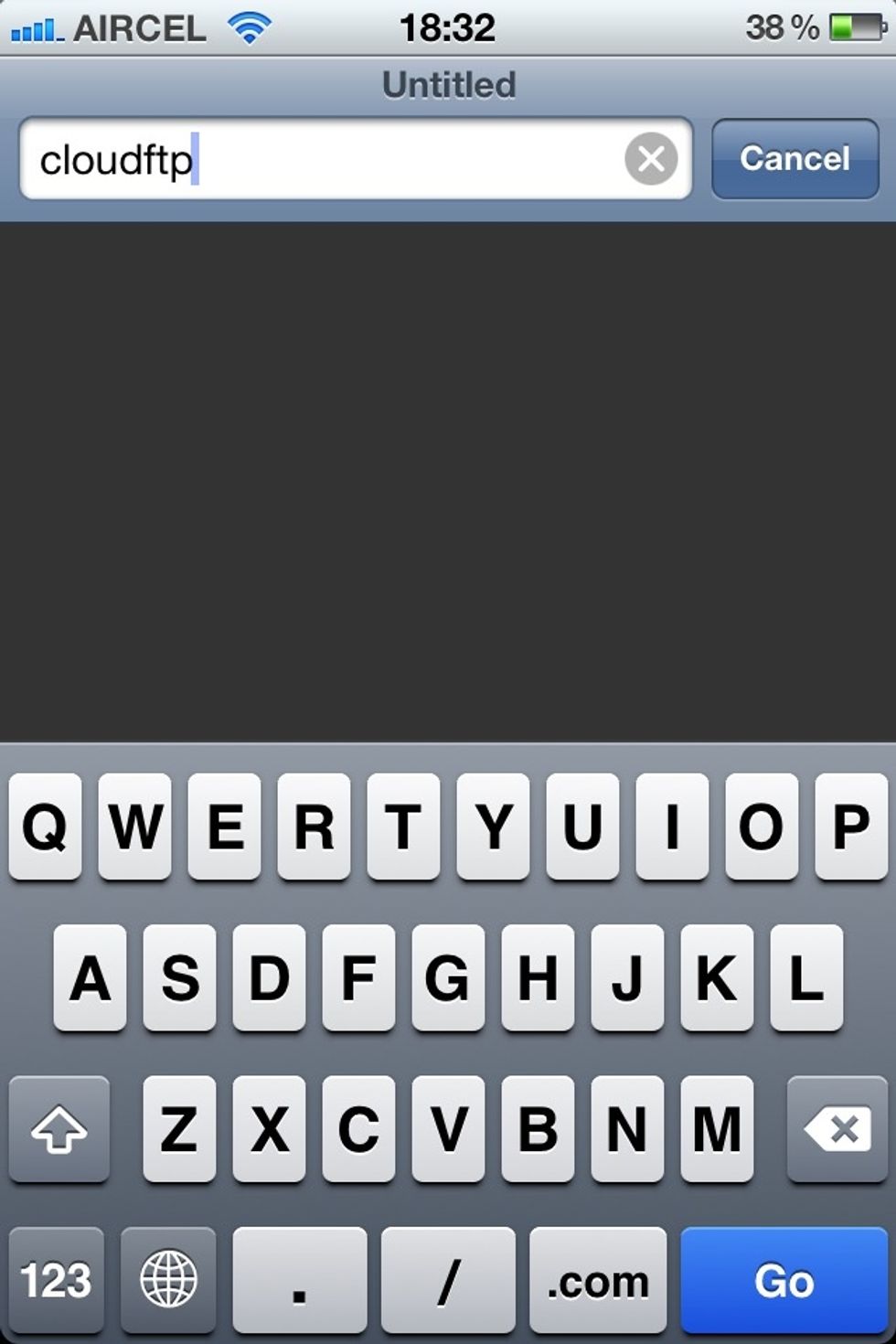 Open Safari and go to cloudftp