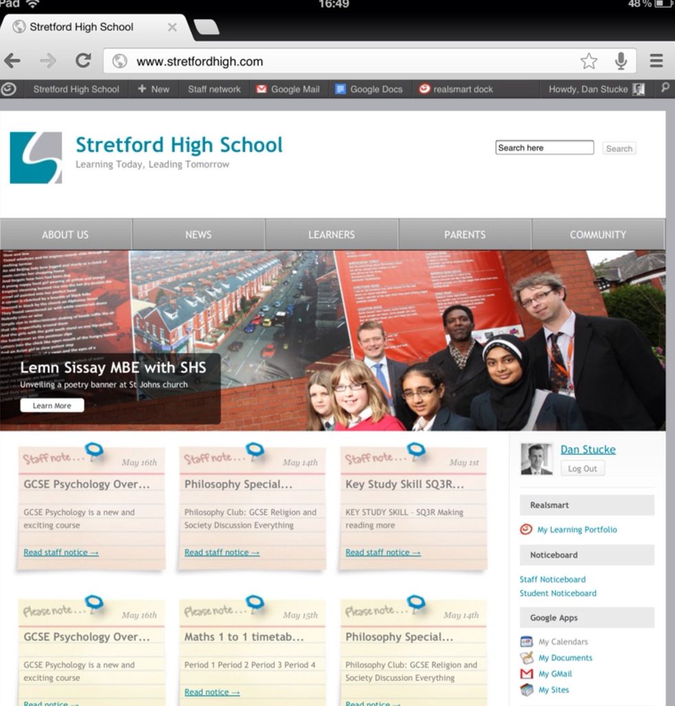 Open safari or another browser and log in to our website. Click 'My Calendars' on the right.