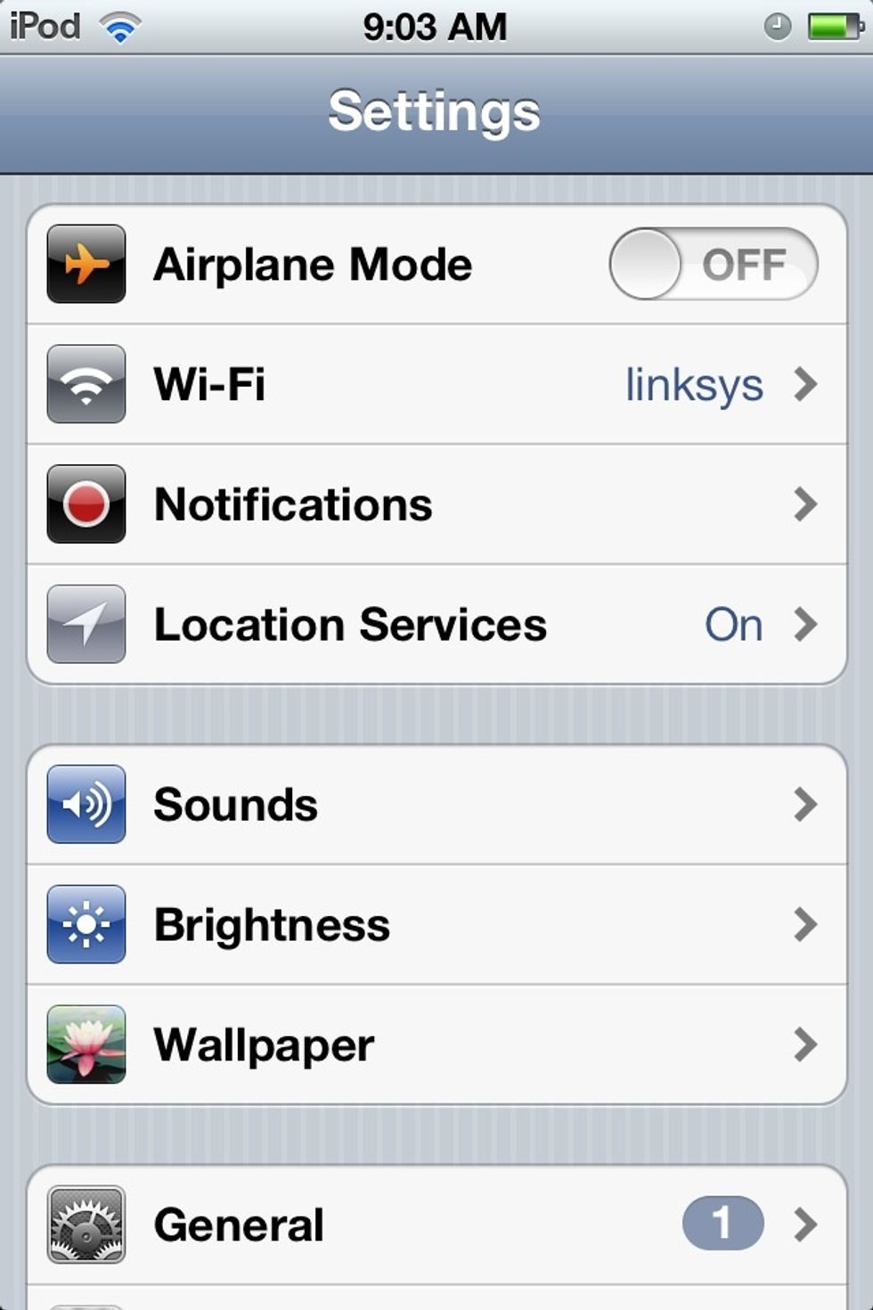 Open "Settings" app. Select "General". *Tap photo to see full picture