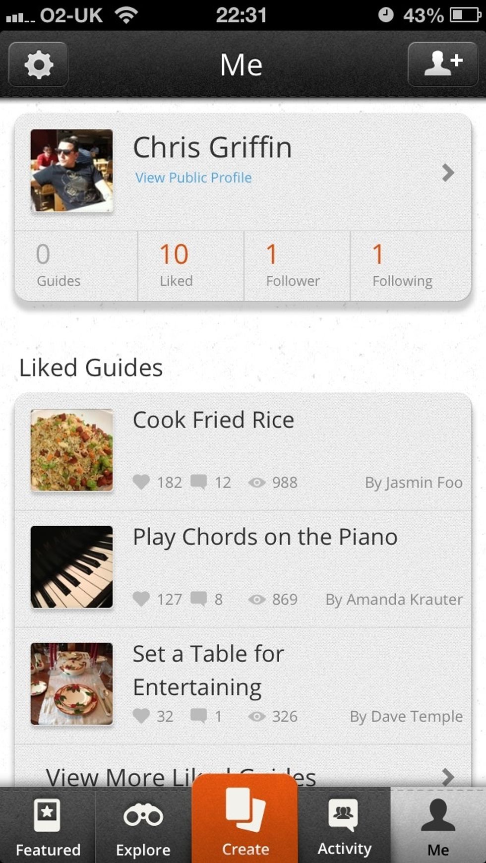 Open snapguide and click on the Me tab(bottom right) next click on settings (top left above your profile pic)