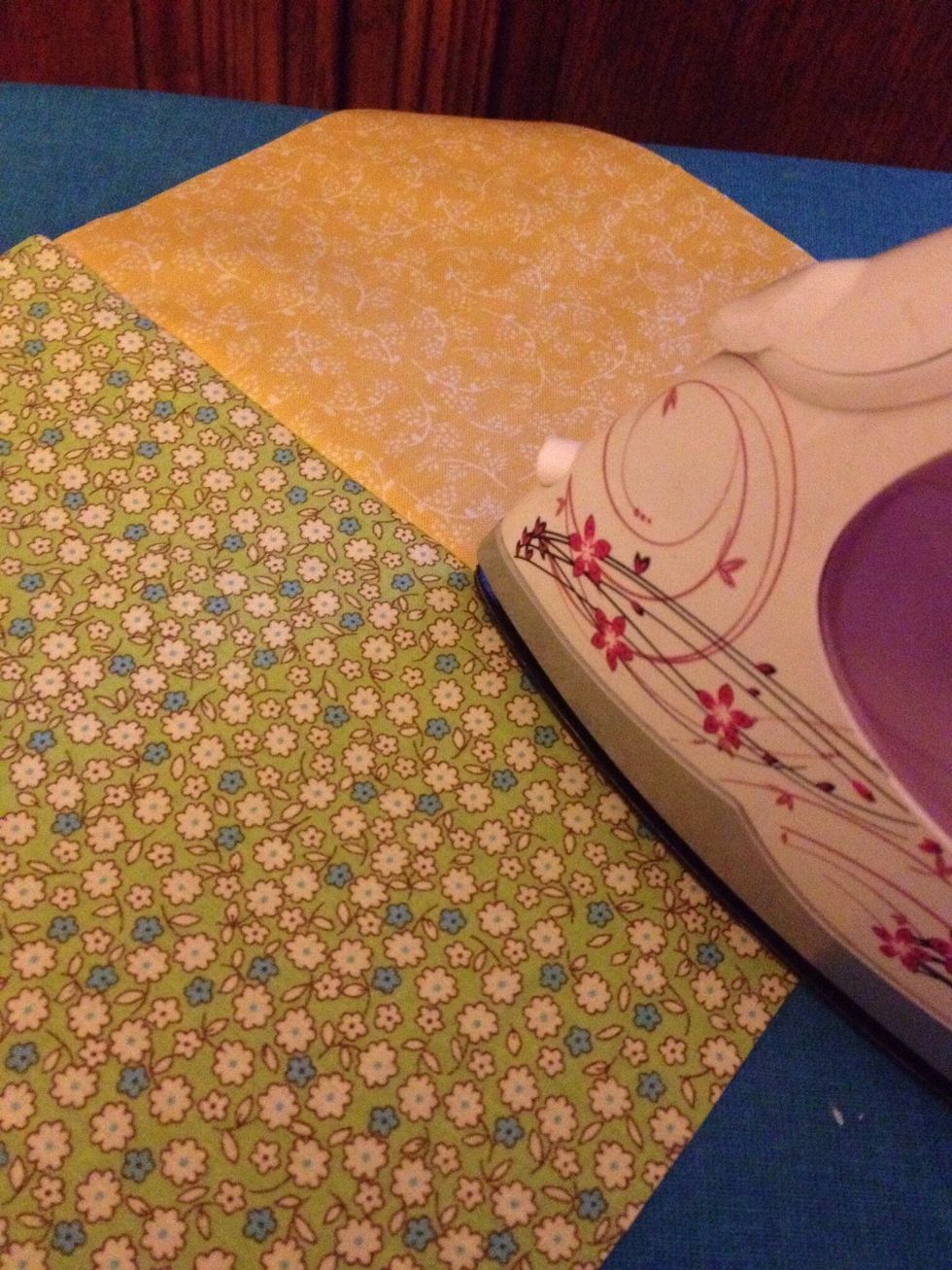 Open the 2 pieces and iron the seam flat.