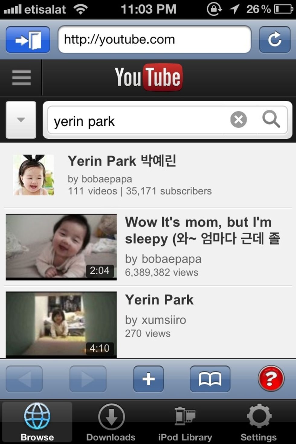 Open the app and type in the url where you want to download the video from. Here, i typed in youtube. Then search the video you wish to save on your iphone (and oh, thats baby yerin. i'm a huge fan!)